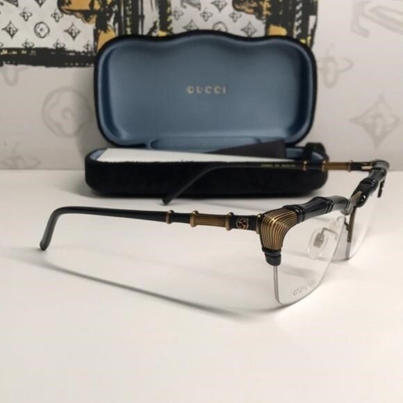 New Authentic Gucci Black and Brown Eyeglasses GG0660o 001 - Picture 8 of 12